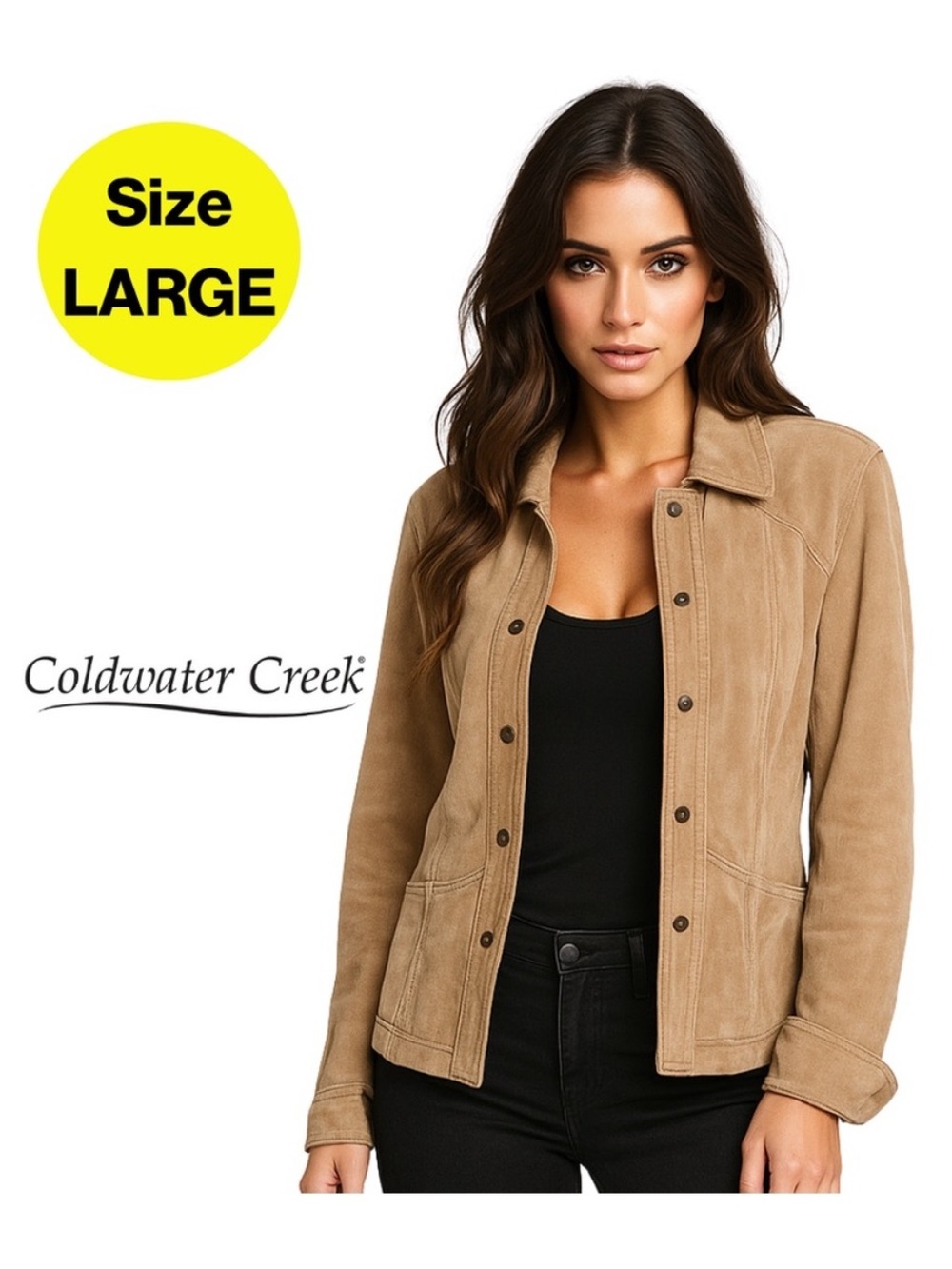 Coldwater Creek Women's Suede Leather Jacket in size Large